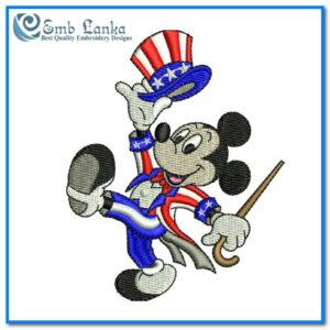 American Style Mickey Mouse Embroidery Design