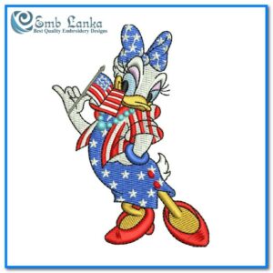 Daisy Duck 4th of July Cartoon Embroidery Design