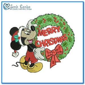 Mickey Mouse Holiday Merry Christmas Wreath Classic Round, Emblanka