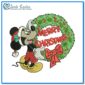 Mickey Mouse Holiday Merry Christmas Wreath Classic Round Embroidery Design