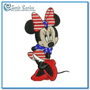Minnie Mouse Cartoon Character Embroidery Design