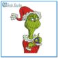 Mr Grinch Christmas Santa Hat Cartoon Character Embroidery Design