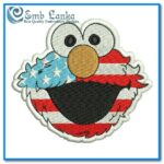 Elmo Cookie Monster Face Embroidery Design