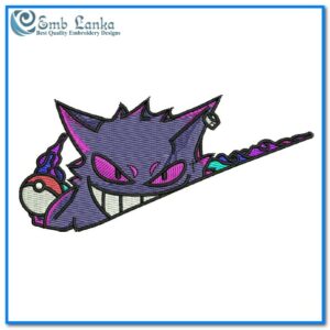 Gengar Nike Pokemon Logo Embroidery Design