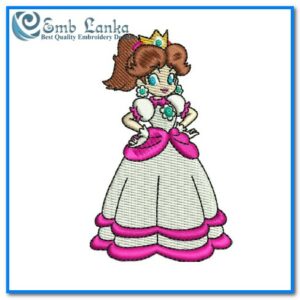 Love Princess Daisy Super Mario Embroidery Design