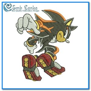 Sonic Shadow the Hedgehog Embroidery Design