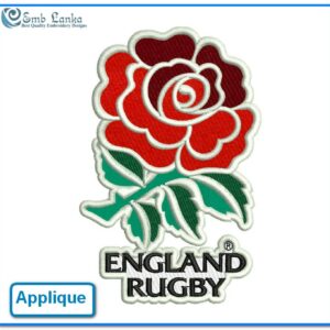 England National Rugby Union Team Logo Applique Embroidery Design