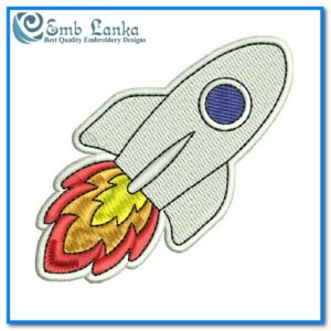 Cartoon Rocket Embroidery Design
