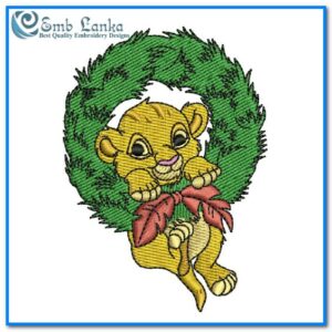 Christmas Simba Embroidery Design