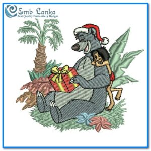 Jungle Book Mowgli and Baloo Embroidery Design