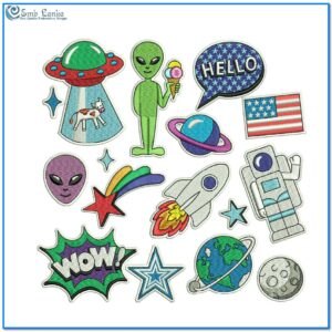 Space Embroidery Design Pack 2