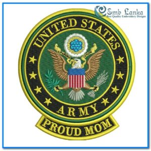 United States Army Proud Mom Logo Embroidery Design