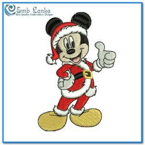 Mickey Mouse Santa Claus Suit for Christmas Embroidery Design