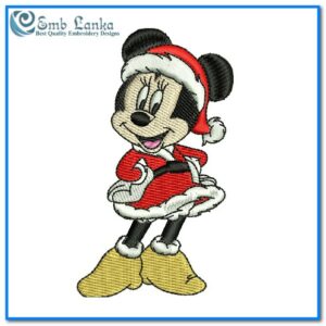 Minnie Mouse Santa Claus Suit for Christmas Embroidery Design