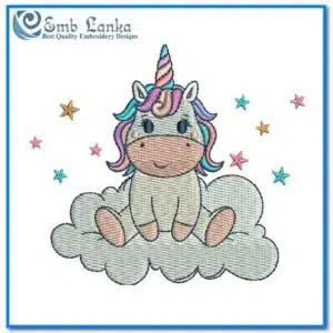 Cute Baby Unicorn Embroidery Design
