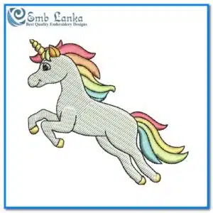 Cute Unicorn Embroidery Design