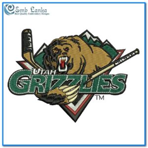 Utah Grizzlies Ice Hockey Team Logo Embroidery Design