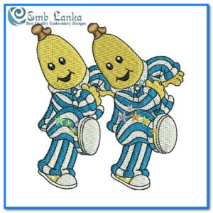 Bananas in Pyjamas Cartoon Embroidery Design