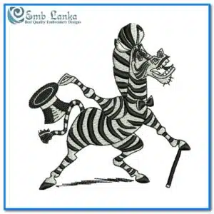 Madagascar Marty Zebra Cartoon Embroidery Design