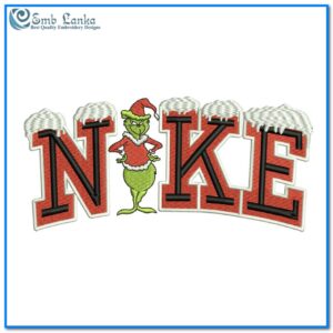 Nike Grinch Santa Embroidery Design