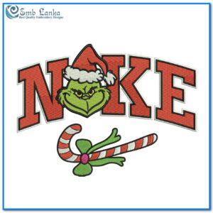 Nike Grinch Santa Embroidery Design
