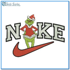 Nike Grinch Santa Embroidery Design