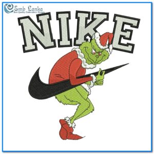 Nike Grinch Santa Embroidery Design