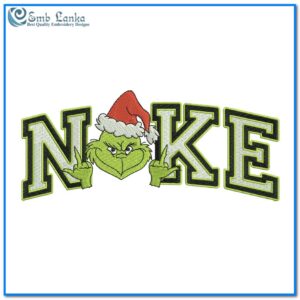 Nike Grinch Santa Embroidery Design