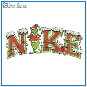 Nike Grinch Santa Embroidery Design