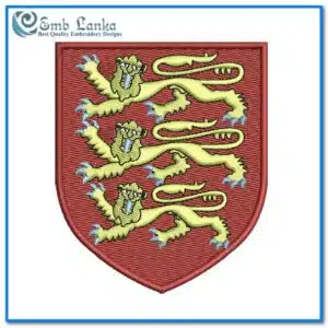 England Royal Coat of Arms Logo Embroidery Design