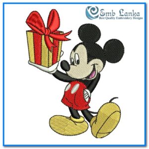 Mickey Christmas Gift Embroidery Design
