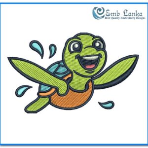 Happy Baby Turtle Embroidery Design