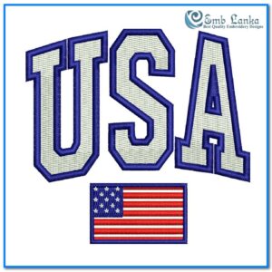 USA National Flag Embroidery Design