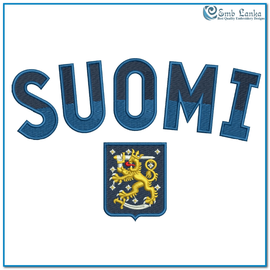 Finland 2025 4 Nations Face-Off Suomi Logo Embroidery Design