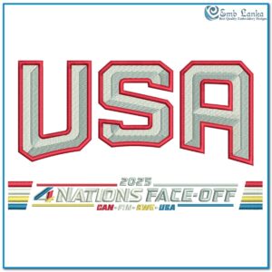 United States 2025 4 Nations Face-Off Logo Embroidery Design