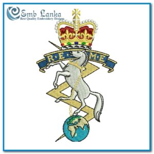 Royal Electrical and Mechanical Engineers logo embroidery file.