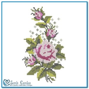 Cross Stitch Rose Flower Embroidery Design