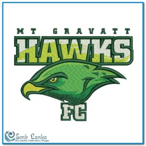 Mt Gravatt Hawks Football Club Logo Embroidery Design