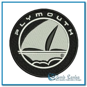 Plymouth car logo embroidery design for machine embroidery