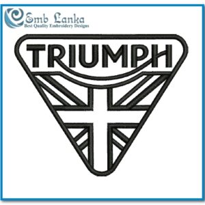 Triumph logo with England flag one-color embroidery design digital file