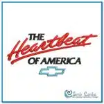 Heartbeat of America Chevy Chevrolet logo embroidery design for auto fan gear