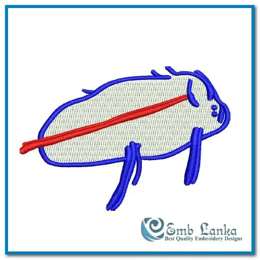 Josh Allen Buffalo logo embroidery design for NFL football fans