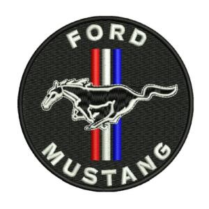 Ford Mustang Logo Embroidery Design – Iconic car brand emblem