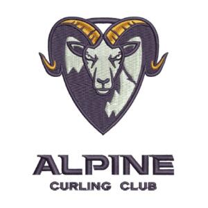 Alpine Curling Club Logo Machine Embroidery Design