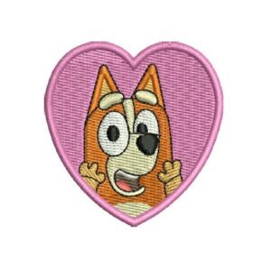 Bluey Heart Patch Embroidery Design - Machine Embroidery Design