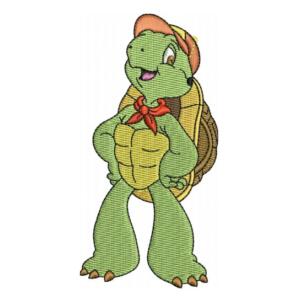 Cartoon turtle embroidery design for kids clothing patches and embroidery projects