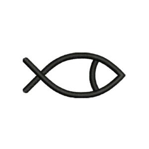 Christian Fish Symbol Embroidery Design - Machine Embroidery Design