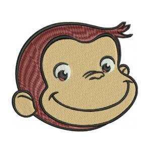 Curious George Face Embroidery Design