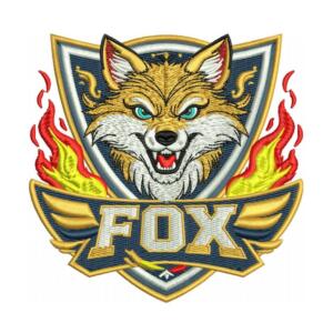 Fox mascot embroidery design for esports gaming apparel and patches