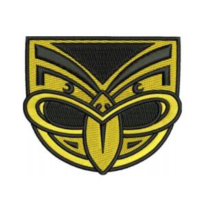 NRL Warriors Black Gold Embroidery Design